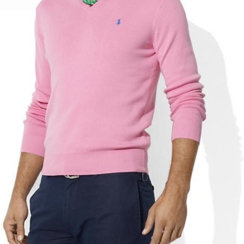 Ralph Lauren Pink V-Neck Sweater